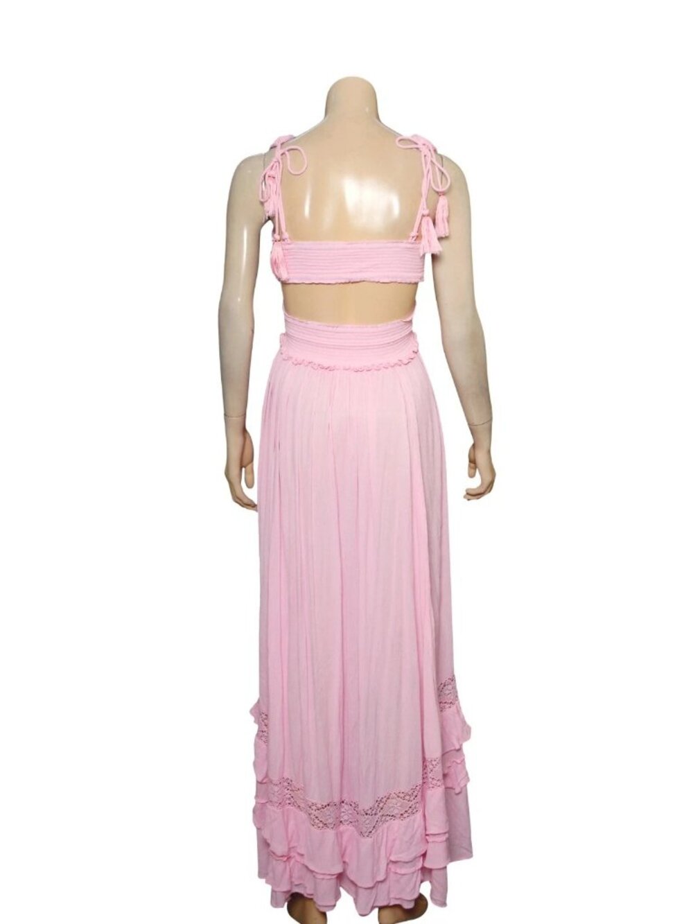 Free People Santa Maria Maxi Dress L 10 Women's Party Sleeveless Pink NEW 46287 - Picture 4 of 5